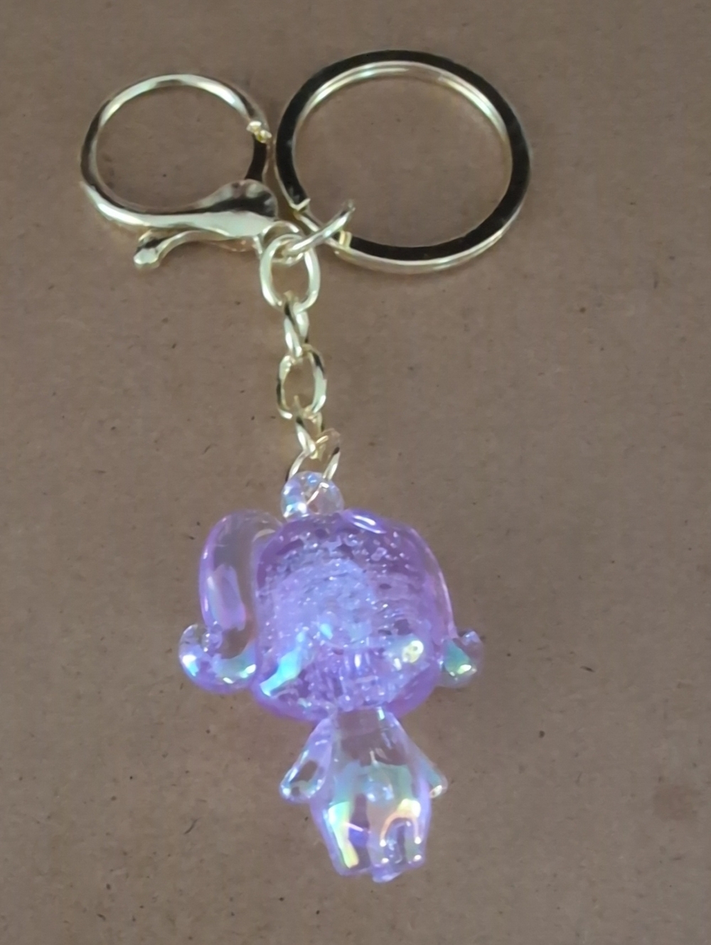 Iridescent Purple Acrylic Girl Doll Keychain Bag Charm